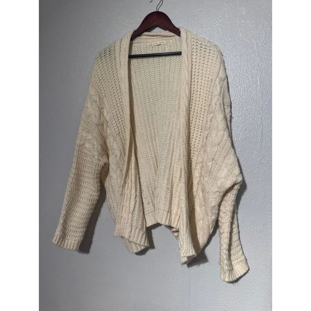 LA Hearts PacSun Cream Cable Knit Batwing Slouchy Cardigan Sweater One Size OS